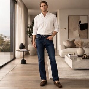 TRUE RELIGION New Men's Jeans 36x32 GENO SN Relaxed Flap Slim Dark Sultry 700390